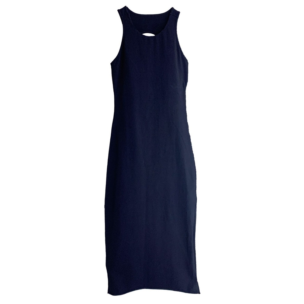 Free People Movement So Simple Dress Sz M Black Sleeveless Back Cut Out Side Sli - Picture 1 of 14